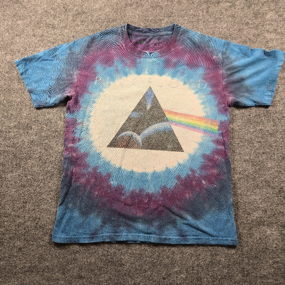 Liquid Blue Pink Floyd Tie-Dye Darkside Of The Moon Women's‎ T-Shirt Size Small